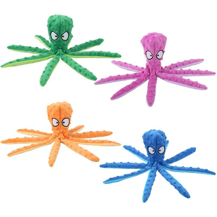 Interactive dog toy: soft octopus plush with crinkle paper for puppies