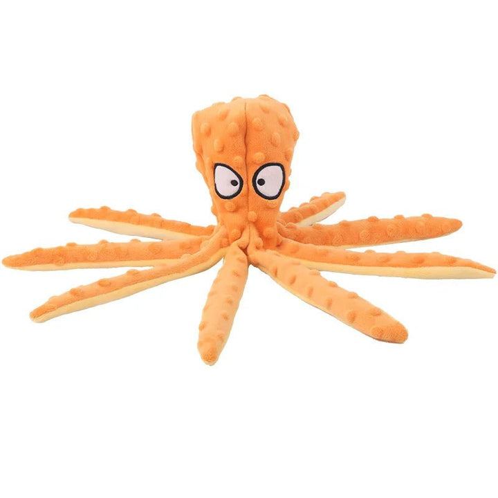 Mess-free plush octopus dog toy, perfect for engaging playtime