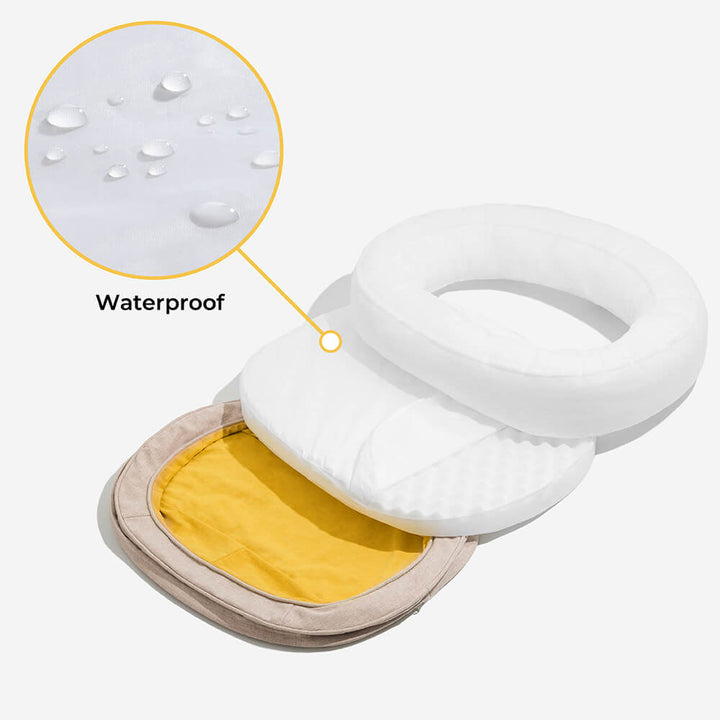 Luxurious fluffy orthopedic pet bed, providing cozy anxiety relief and comfortable sleep.