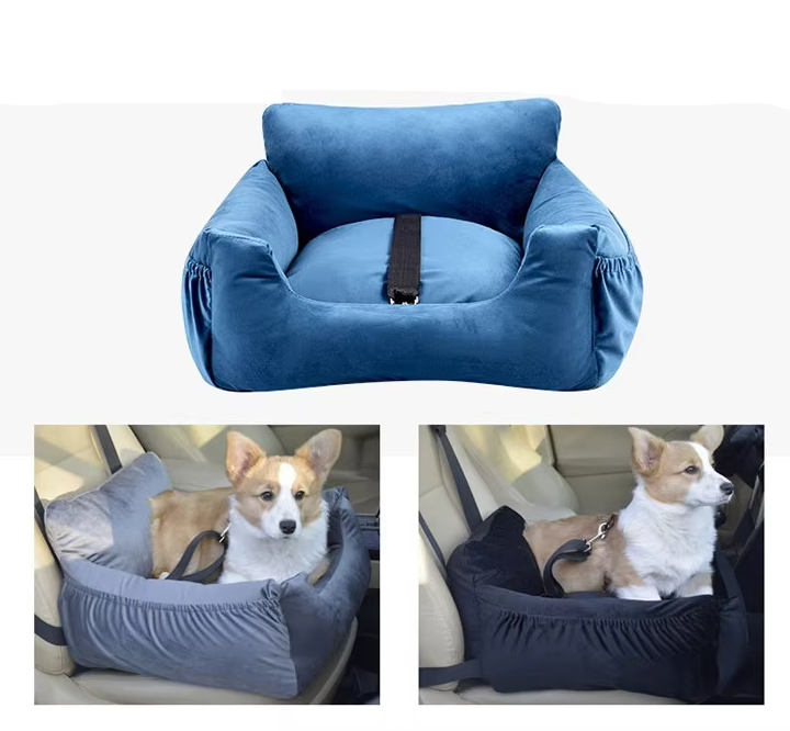 Soft pet car carrier seat, designed for ultimate dog and cat comfort and vehicle safety.