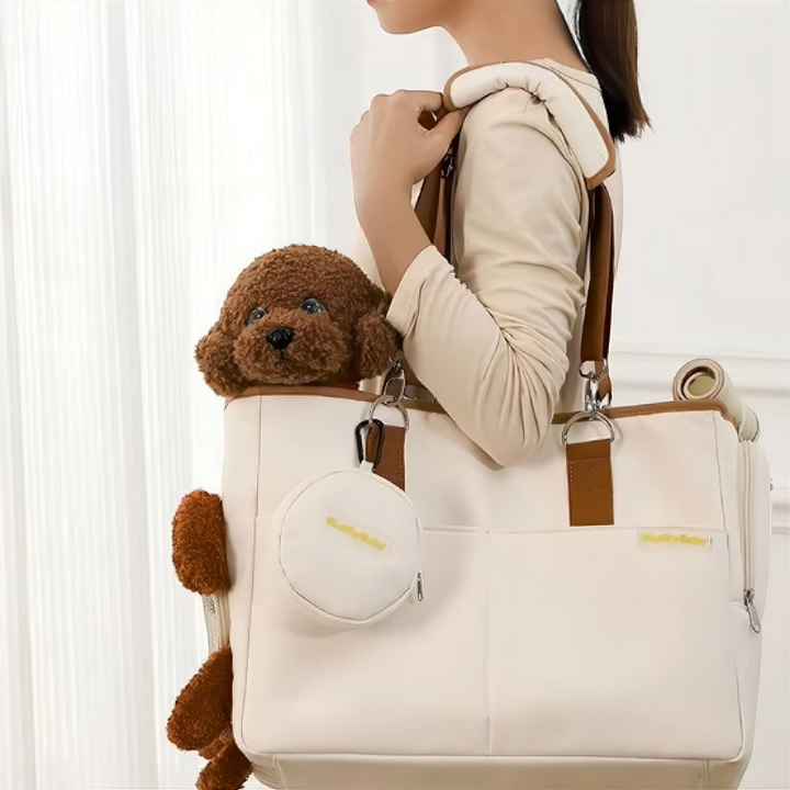 Plush pet carrier travel bag for small dogs and cats, cozy and portable