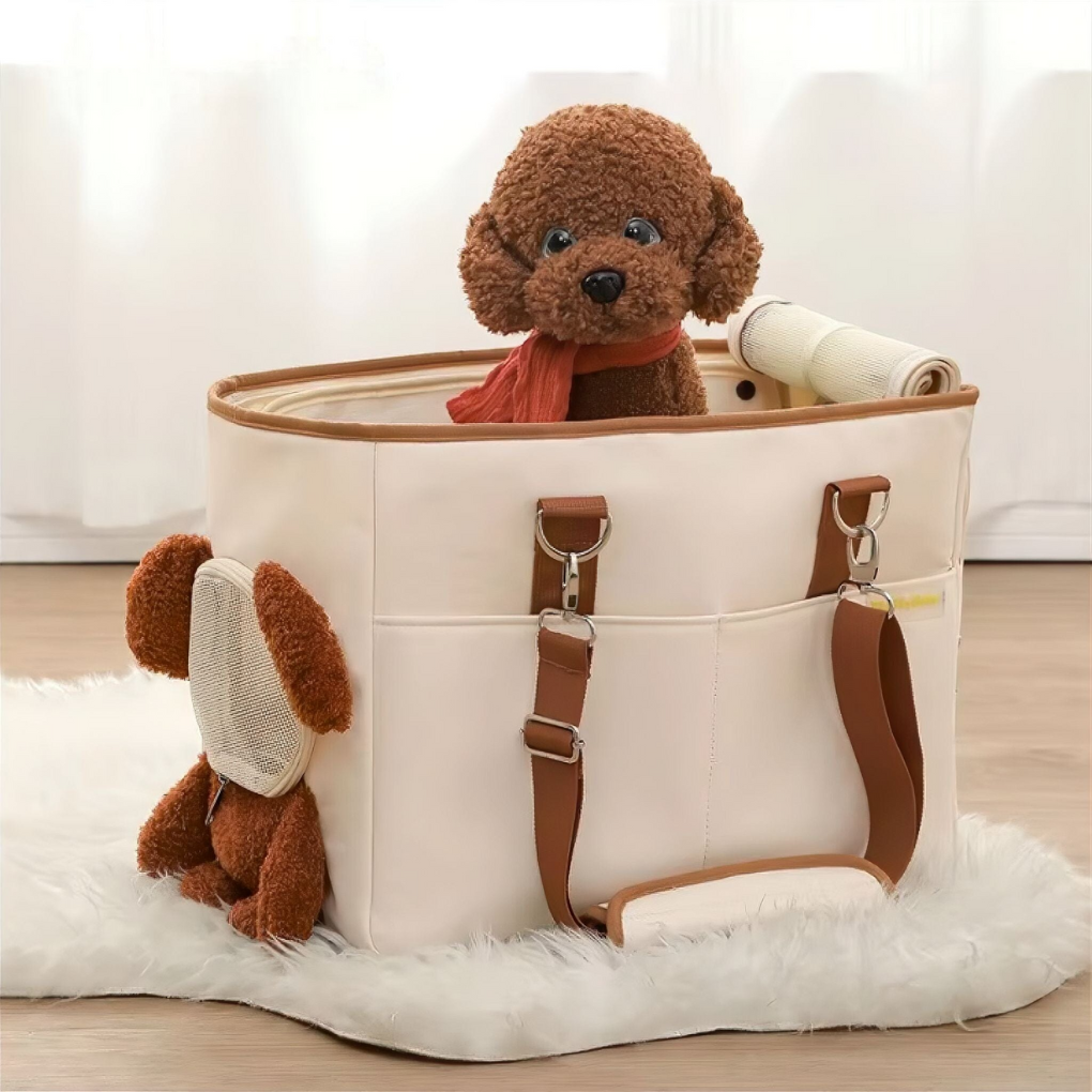 New cozy pet carrier, perfect dog & cat accessory for safe, plush travel
