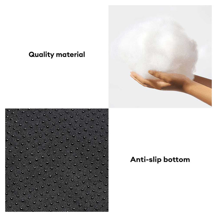 Non-slip pet sofa protector in gray, features a soft bolster and fluffy design, washable dog mat.