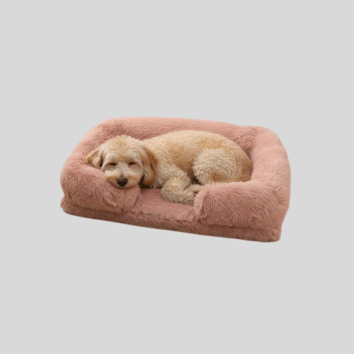 Supportive rectangular dog bed, promotes joint health, soft calming fabric. Pet accessories.