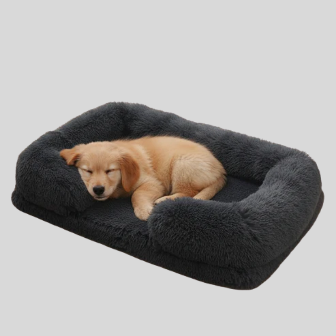 High-quality pet bed for dogs & cats, rectangular and calming, offering soft support.