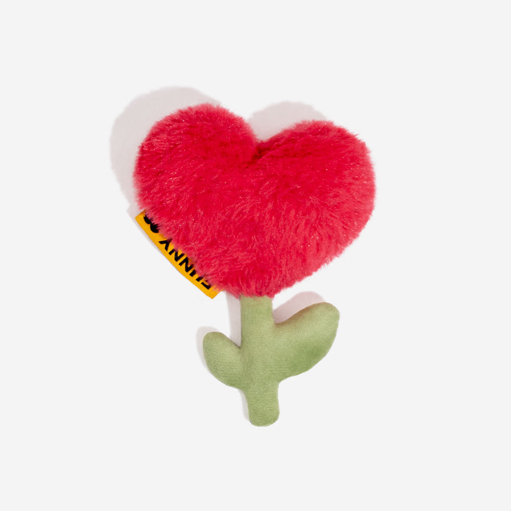 Valentine's themed plush rose squeaky dog toy, a cute and fun pet accessory for gifting.