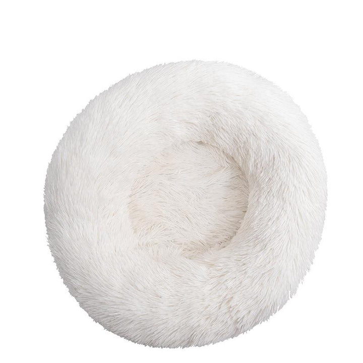 Washable plush cat bed, light pink, designed for ultimate pet comfort and sleep