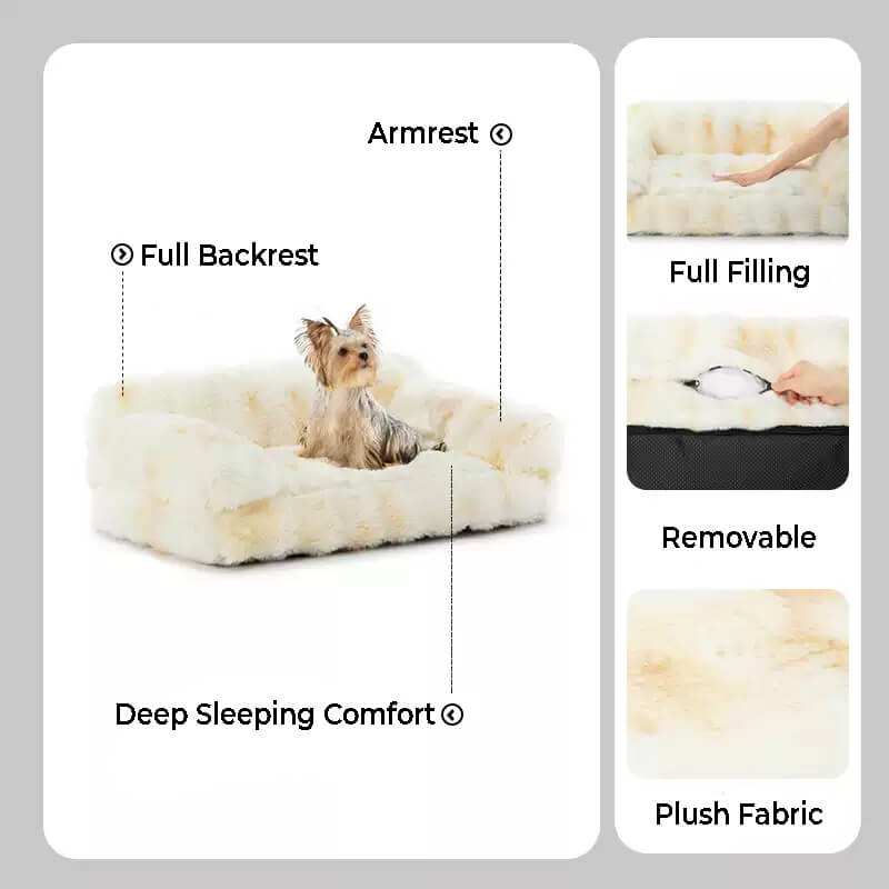 Soft pink pet bed, a plush anti-anxiety haven for cats and dogs, cozy pet furniture.