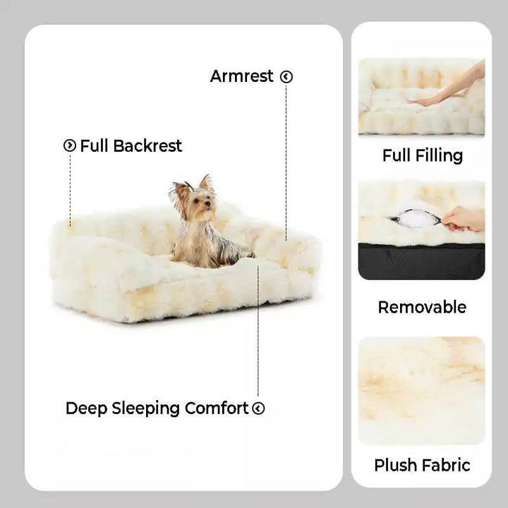 Soft pink pet bed, a plush anti-anxiety haven for cats and dogs, cozy pet furniture.