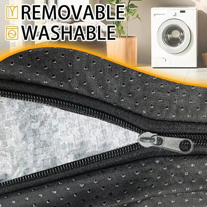 Self-warming pet bed with a removable, washable cover for easy cleaning and pet hygiene. Dog bed.