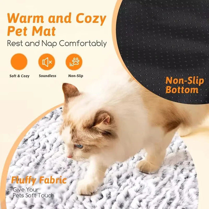 Dog peacefully sleeping in a medium-sized self-warming pet bed, highlighting pet comfort. Warm pad.