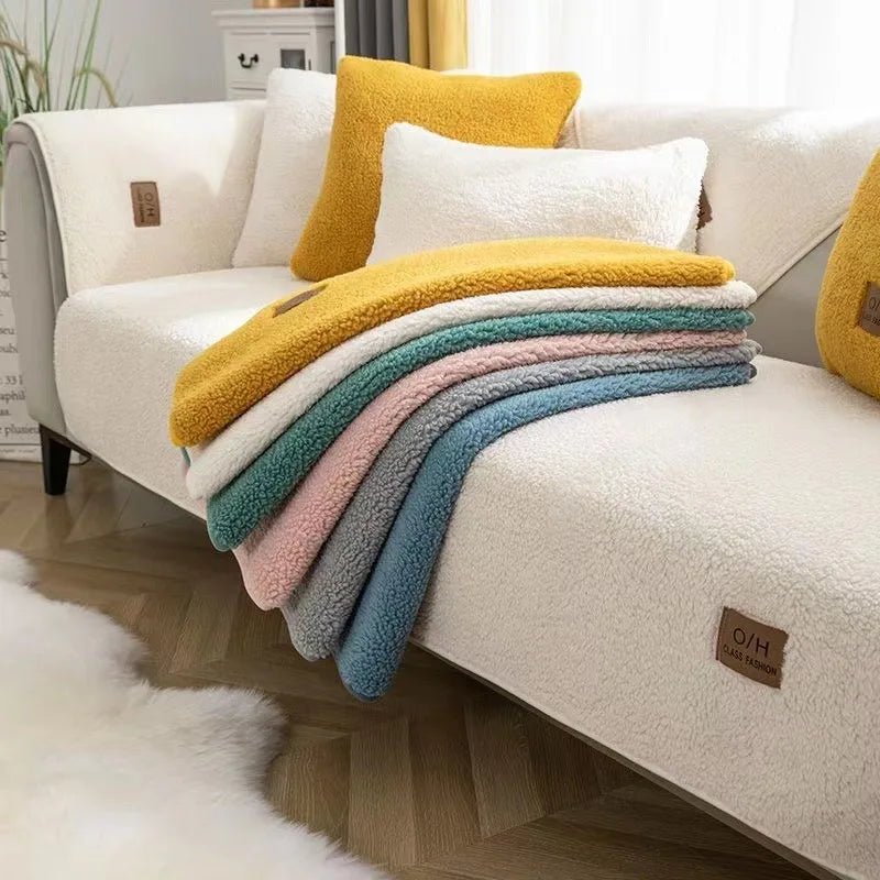 Cozy plush sofa cover for warmth & ultimate protection, perfect for pet-friendly homes.