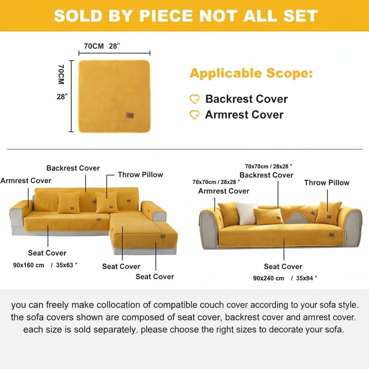 Machine washable plush sofa cover, an easy-to-clean polyester protector for everyday living.