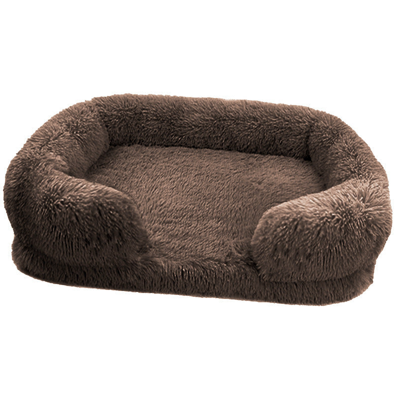 Stylish fleece pet bed, blending comfort with home decor