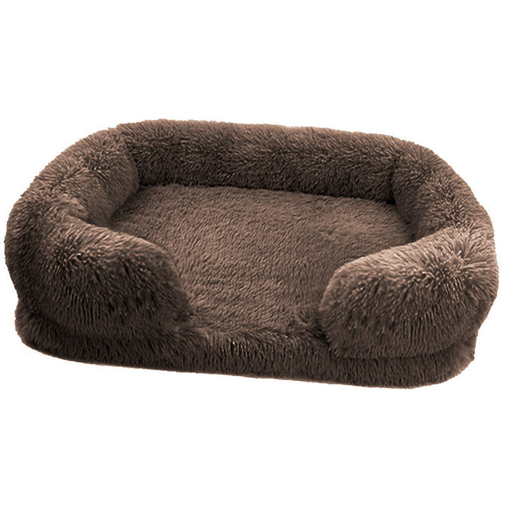 Stylish fleece pet bed, blending comfort with home decor