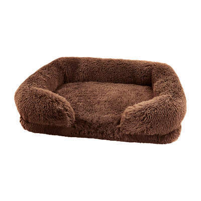 Luxury plush pet bed, fleece material, ensuring pet comfort