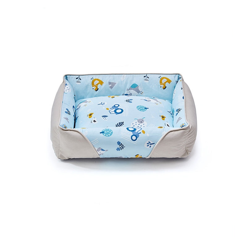 Luxurious plush pet bed providing optimal neck support for a restful sleep.