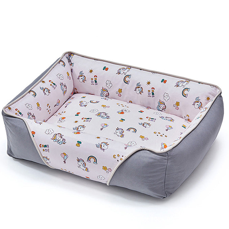 Small dog bed, extra plush and cozy with built-in neck support and guard.