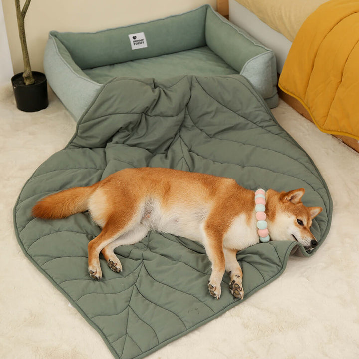 Cozy plush dog bed, square bread shape, suitable for small pets, washable.