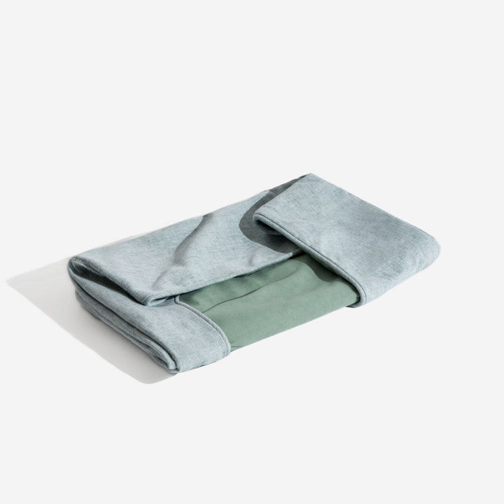 Soft velvet square bread dog bed, washable and ideal for small to medium pets.