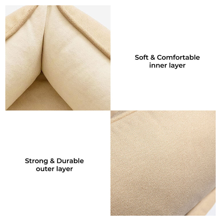 Washable square bread dog bed, plush comfort for small to medium dogs.