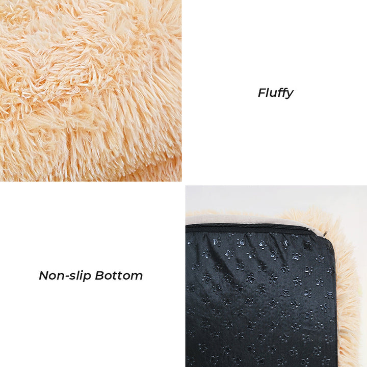 Durable deep sleep dog bed, square and plush, a premium pet accessory for relaxation