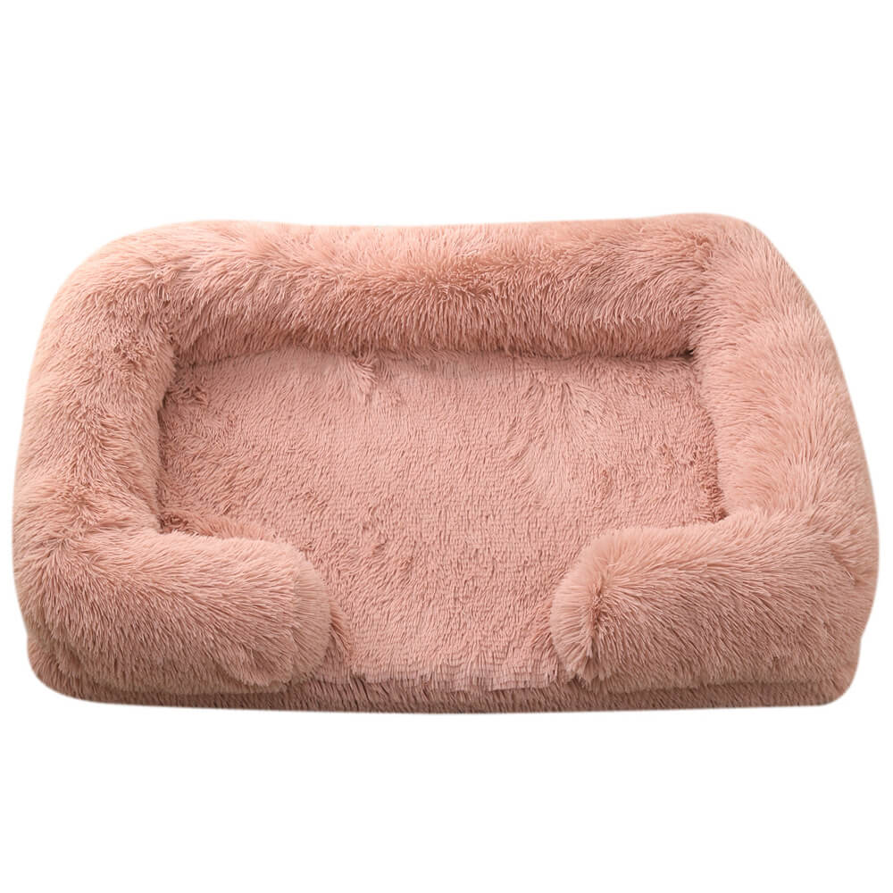 Versatile deep sleep dog bed, square, plush, and waterproof, ensuring pet wellness