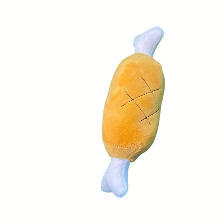 Purple eggplant food-shaped plush squeaky toy for dogs, a soft and fun pet supply.