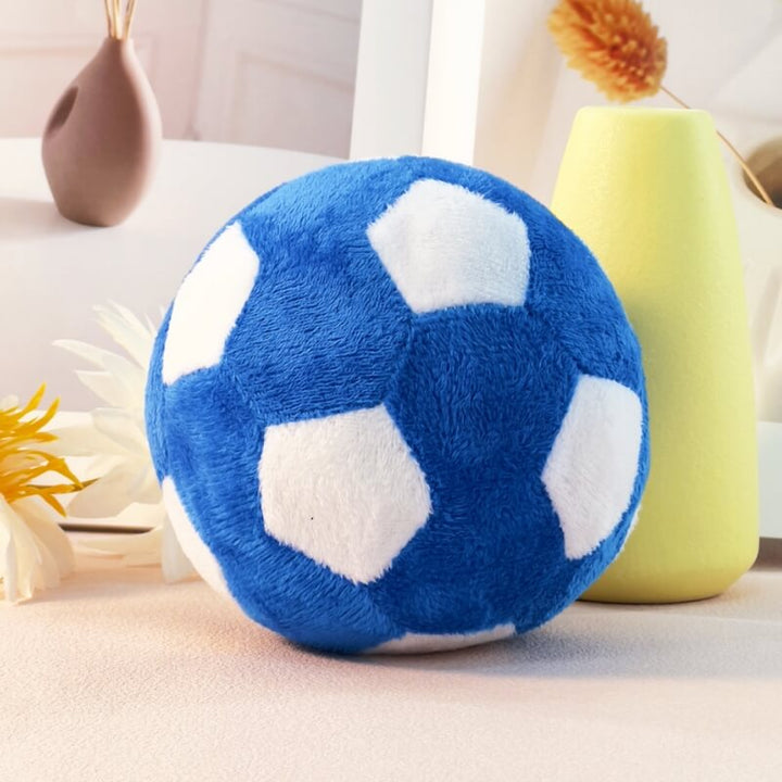 Fun squeaky chew toy for dogs, a plush football that promotes interactive play and dental health.