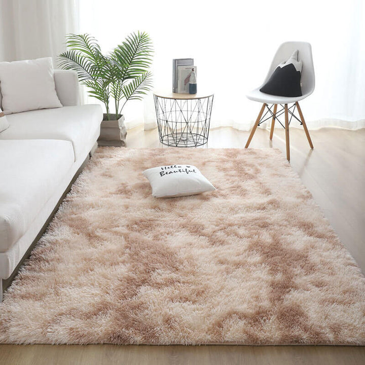 Plush tie-dye dog mat, cozy indoor area rug for pets, durable home decor