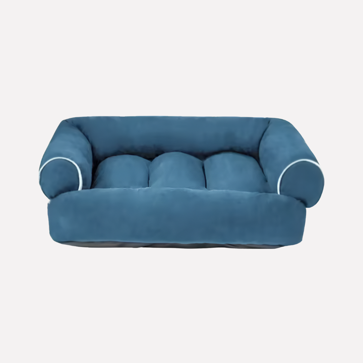 Plush U-shaped dog bed with removable cover, ideal for pet comfort and easy cleaning