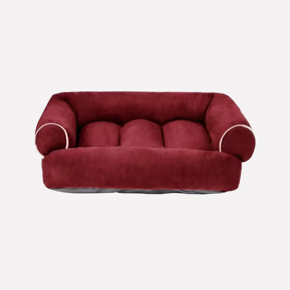 Soft plush U-shaped dog bed with a fully removable and washable cover