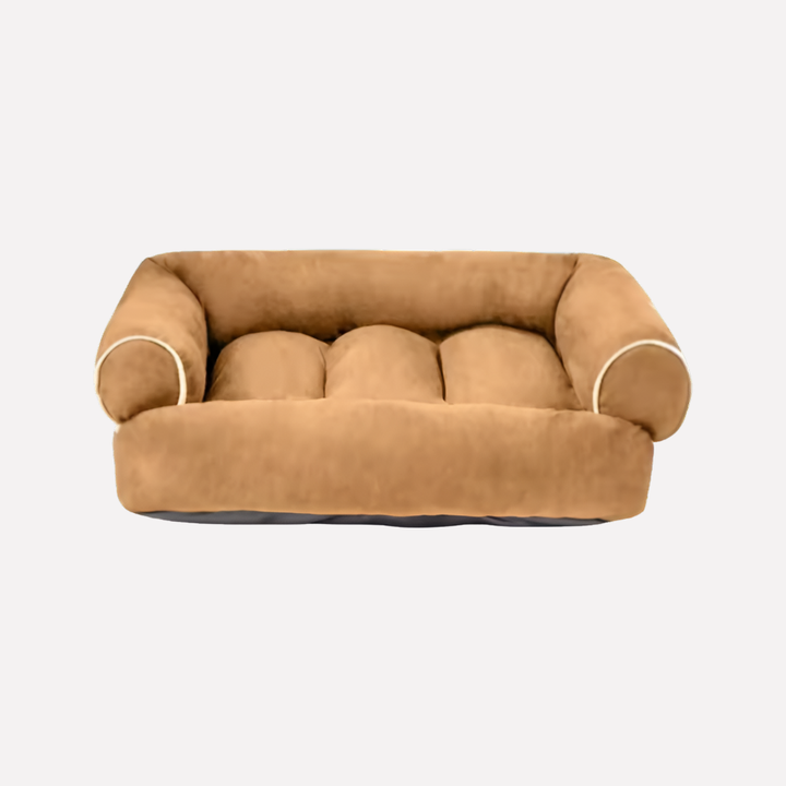 New4 U-shaped dog bed featuring a non-slip base and plush, washable fabric