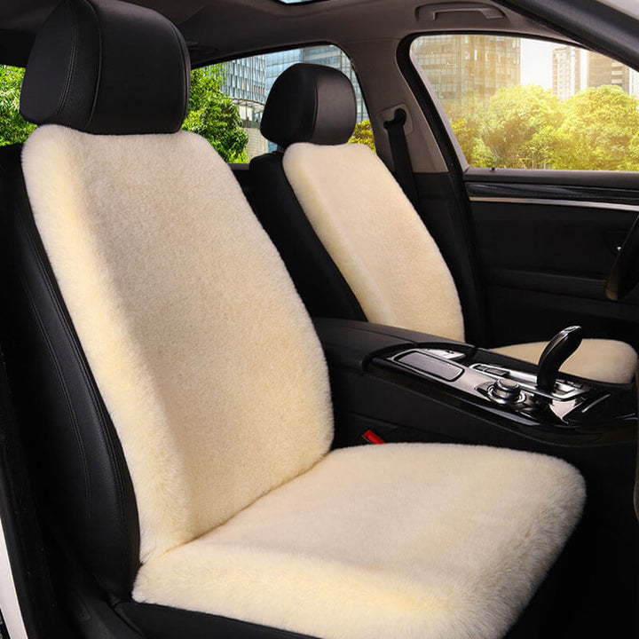 Plush universal car seat cover for dogs, protecting vehicle interior during travel, machine washable.