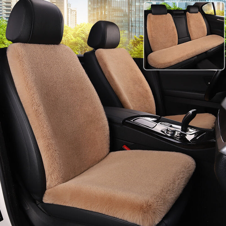 Soft plush dog car seat cover, universal design for all vehicles, providing travel comfort & protection.