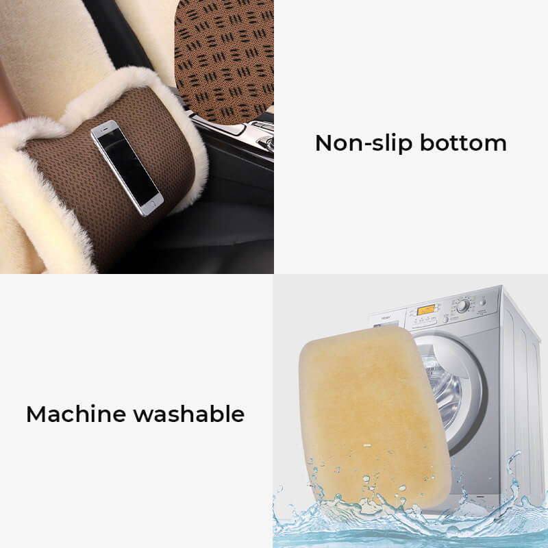 Machine washable plush car seat cover, universal fit for dogs, durable pet protector for vehicles.