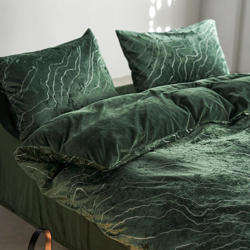 Deep pile velvet suede sheet set, anti-static bedding for comfort and style