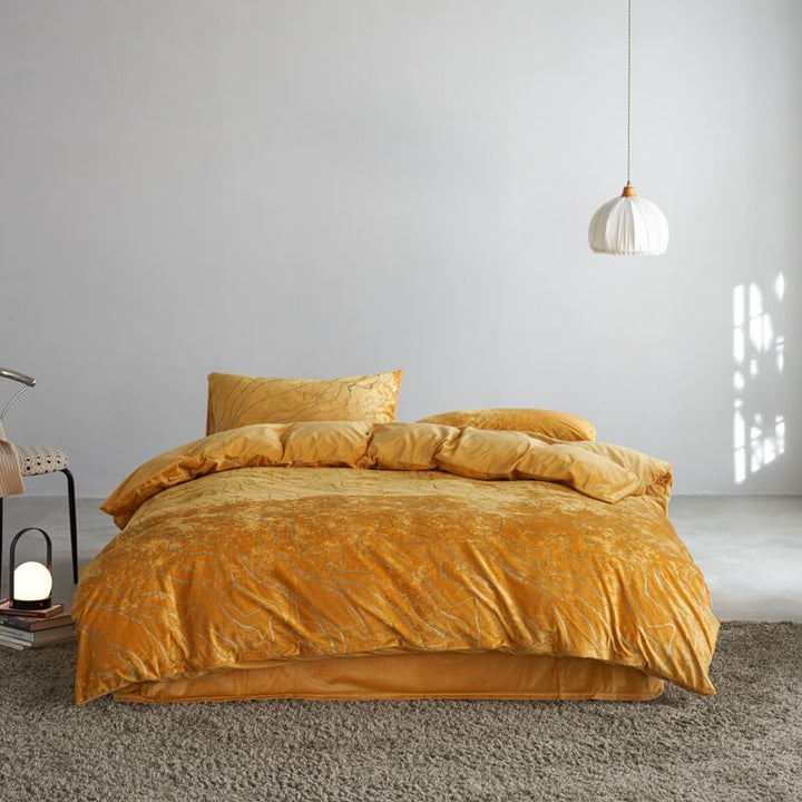Luxurious velvet anti-static suede flat sheet draped, soft and inviting texture