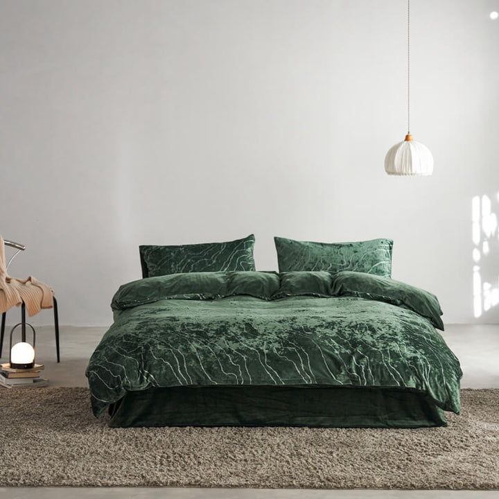 Pillowcase from velvet anti-static suede sheet set, enhancing luxury bedding comfort