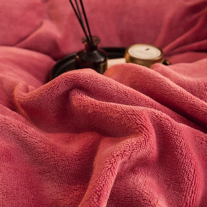 Essential winter velvet fleece comforter set, extra warm and soft for chilly nights. Bedding.