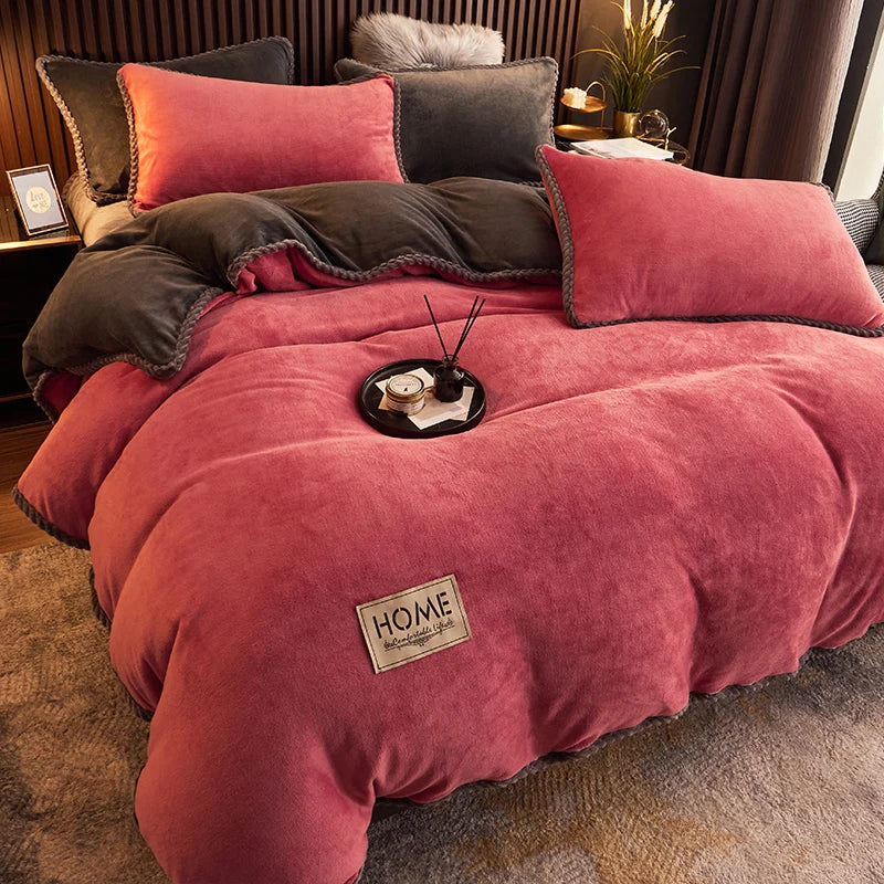 Soft velvet fleece comforter set for ultimate warmth and luxurious bedroom comfort.