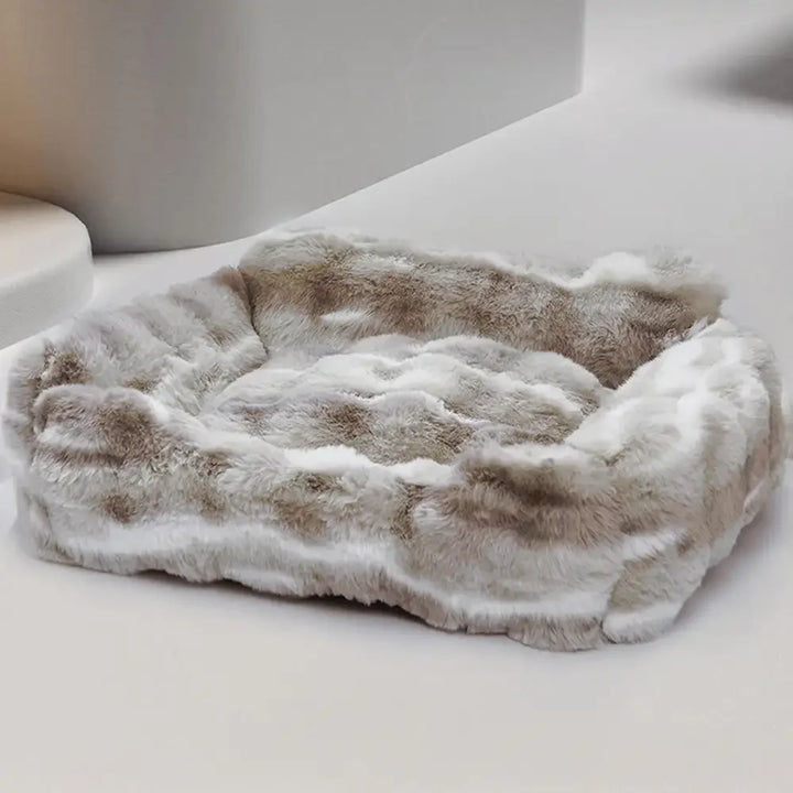 High-quality plush velvet dog bed, durable and washable pet furniture for modern homes