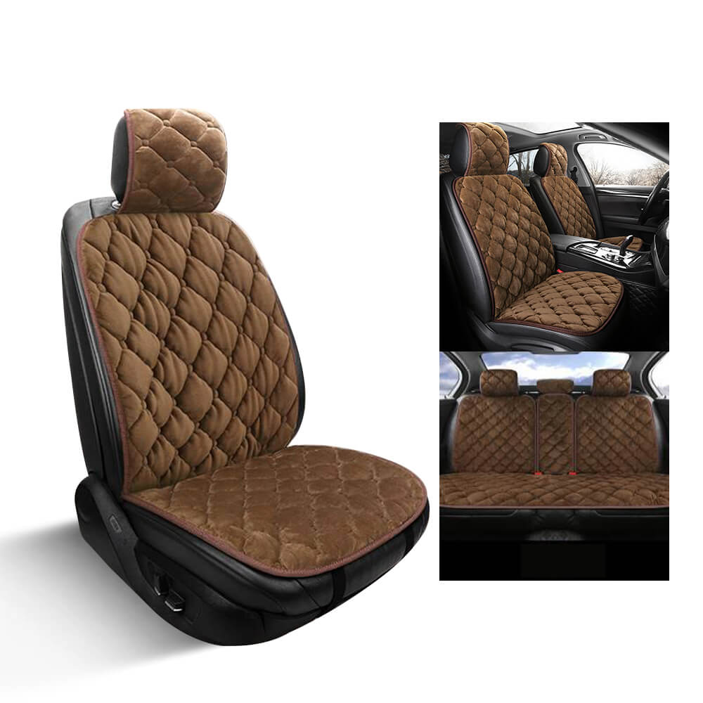 Cozy warm plush dog car seat cushion, providing comfort and vehicle decor for single seat