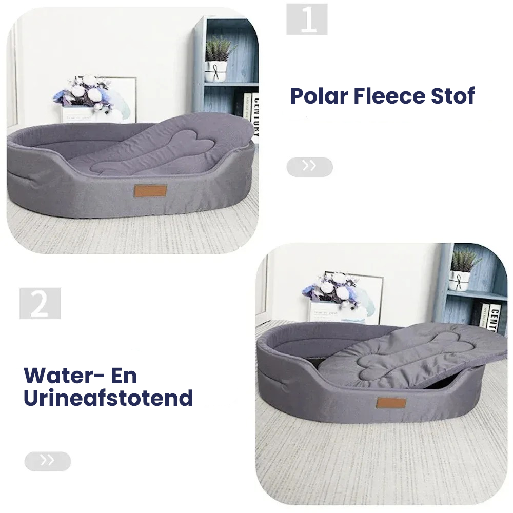 Plush waterproof dog bed for ultimate pet comfort.