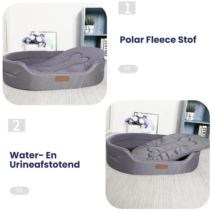 Plush waterproof dog bed for ultimate pet comfort.