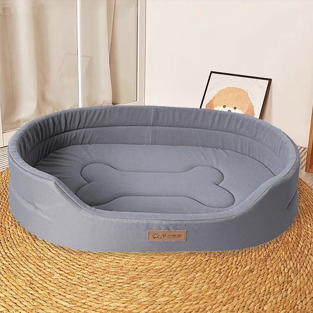 Soft plush dog bed with waterproof liner, ultimate comfort & washable.