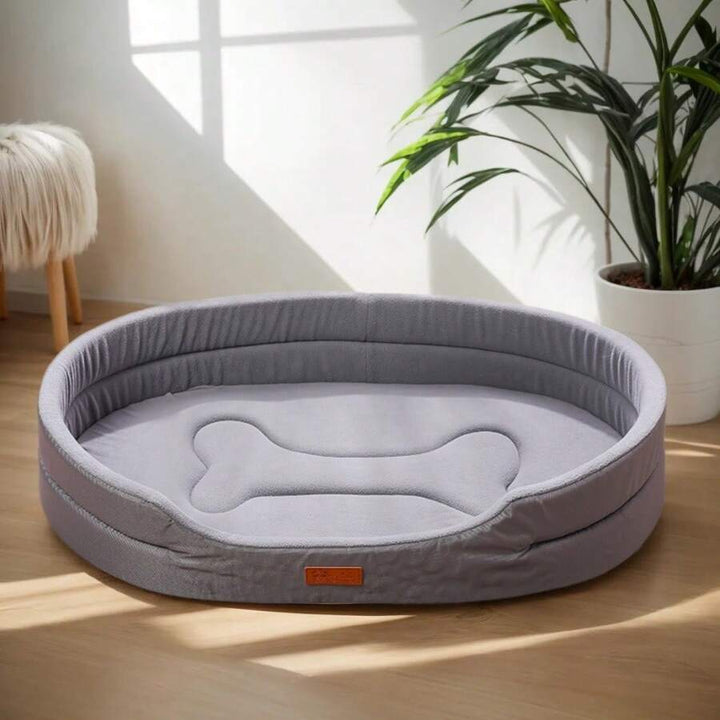 Premium plush waterproof dog bed, washable, durable, and comfy for all dogs.