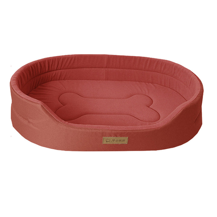 Durable plush dog bed providing ultimate pet comfort & waterproof protection.