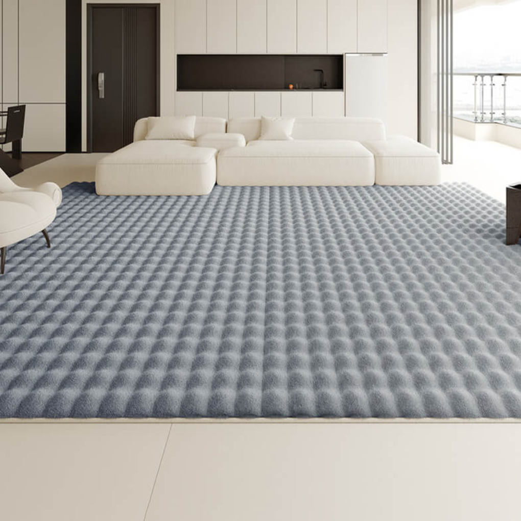 Soft shaggy faux sheepskin area rug, perfect for cozy living room or bedroom decor