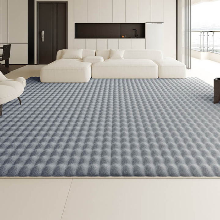 Soft shaggy faux sheepskin area rug, perfect for cozy living room or bedroom decor